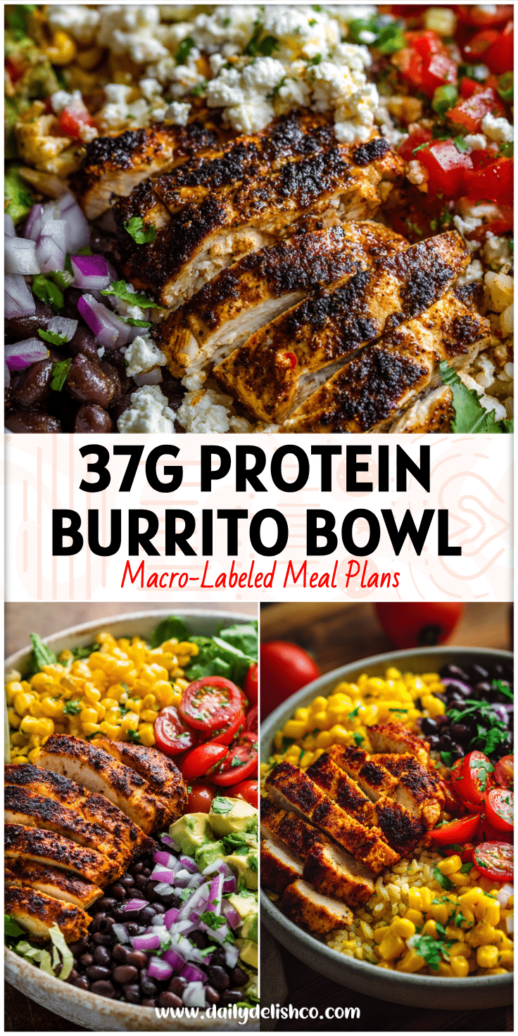 Colorful Blackened Chicken Bowl with fresh toppings, showing the Best Burrito Bowl Recipe and Mexican Bowl Recipe Chicken style.